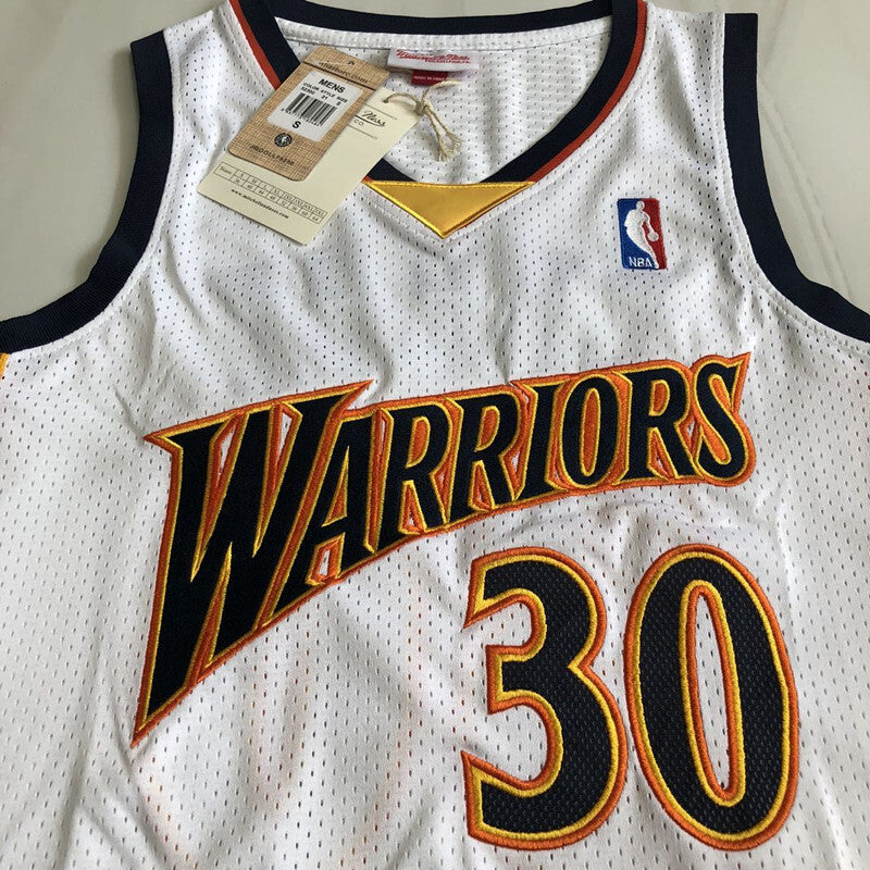 Golden State #30 Curry (White/Orange) Classics Jersey