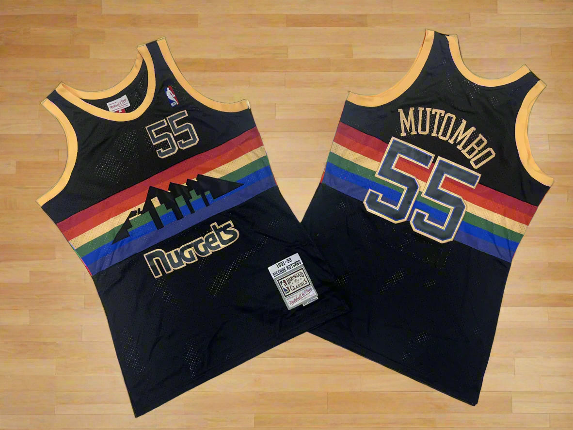 Denver #55 Mutombo M & N Hardwood Classics Retro Basketball Jersey