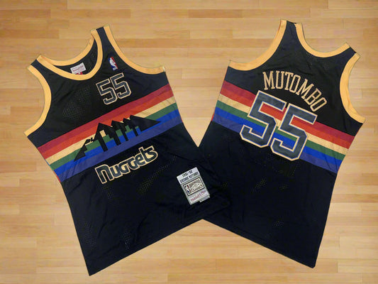 Denver #55 Mutombo M & N Hardwood Classics Retro Basketball Jersey