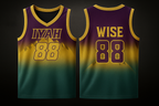 Utah Mountains Themed Custom Classics Jersey (Burgundy/Yellow/Greem)