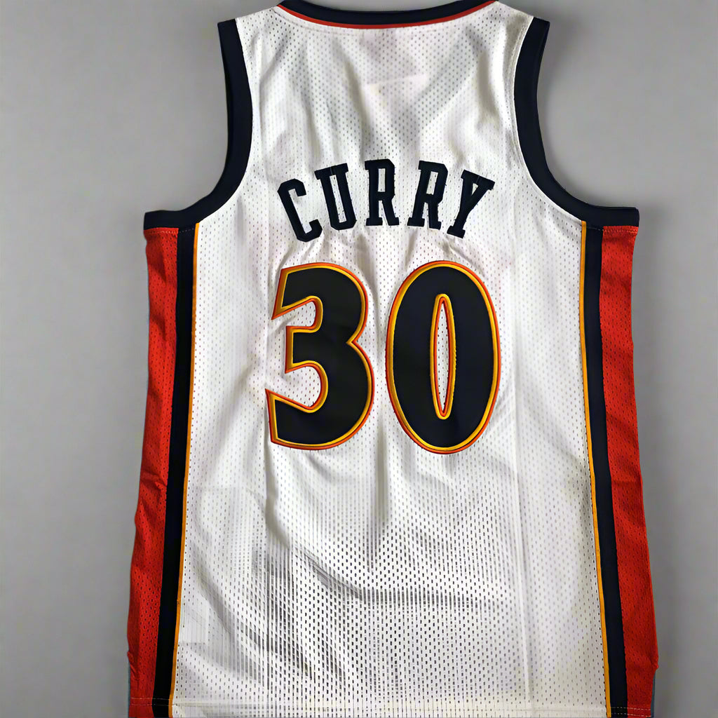 Golden State #30 Curry (White/Orange) Classics Jersey