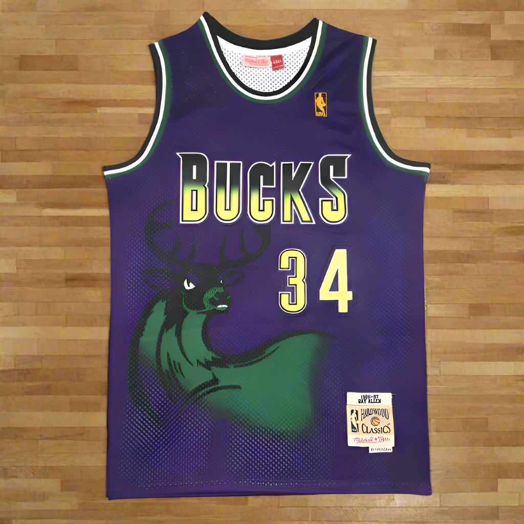Buck #34 Ray Allen M & N Hardwood Classics Retro Basketball Jersey