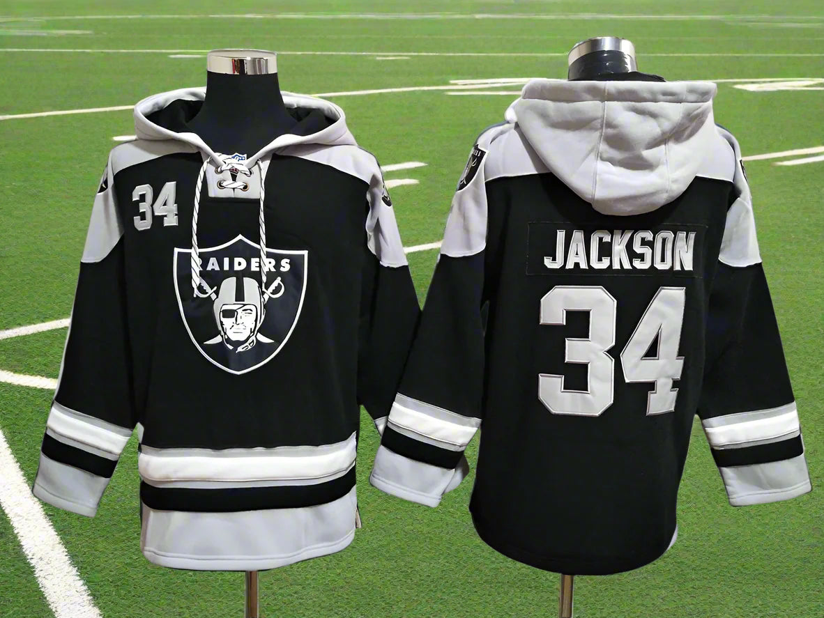 Raiders #34 Jackson Laced Sports Hoodie