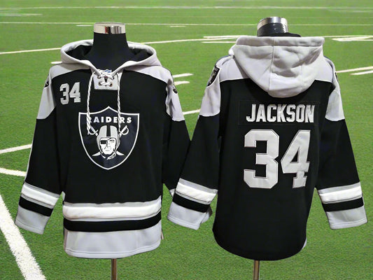 Raiders #34 Jackson Laced Sports Hoodie