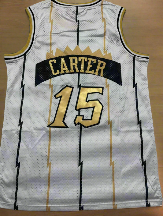 Raptors #15 Carter M & N Hardwood Classics (White/Gold)