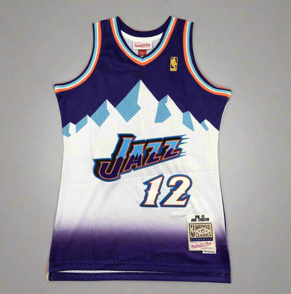 Utah #12 Stockton (Purp/Blue) Classics Jersey