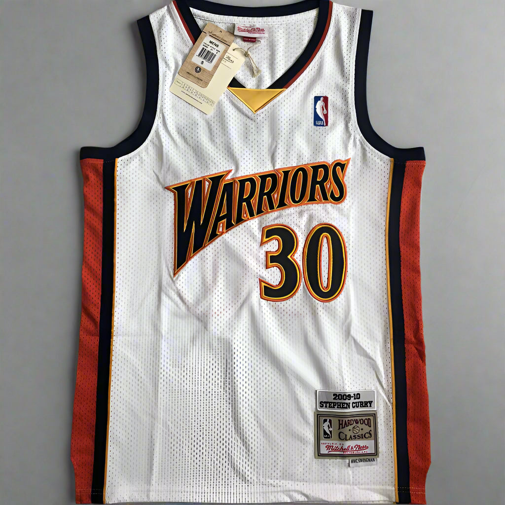 Golden State #30 Curry (White/Orange) Classics Jersey