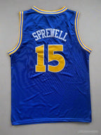 Golden State #15 Sprewell (Blue/Yellow) Classics Jersey