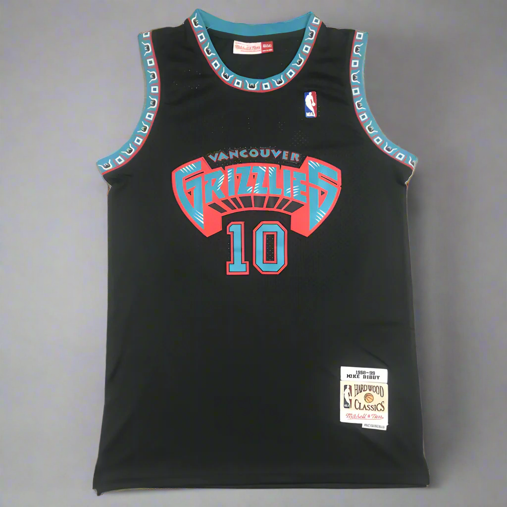 Vancouver Memphis #10 Bibby (Black/Teal) Classics Jersey