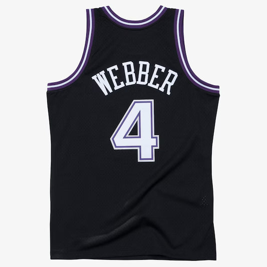 Sacramento Kings #4 Webber M & N Hardwood Classics (Black/Purple)